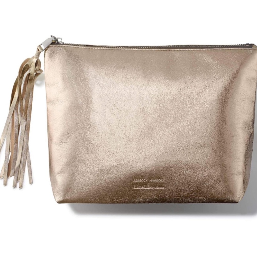 Rebecca Minkoff Metallic Rose Gold Tassel Clutch for LimeLife